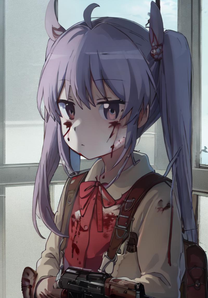 26923-1078695317-( AK-47, AKM, kalashnikov_rifle, assault_rifle, holding_gun,_1.3) ,__1girl, miyauchi renge,  solo focus, twintails, upper  body,.png